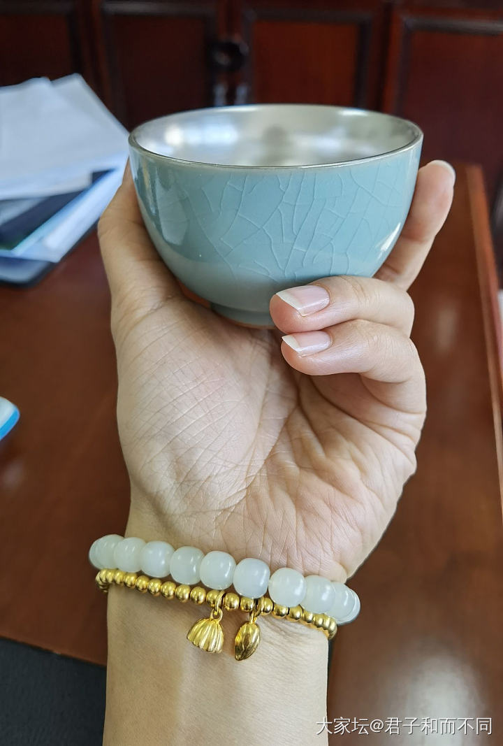 小银汝瓷杯_陶瓷茶具银