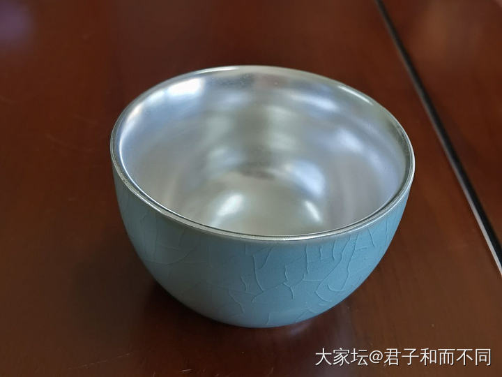 小银汝瓷杯_陶瓷茶具银