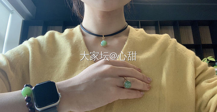和田玉chocker项链，秋冬莫兰迪色系😊_首饰和田玉