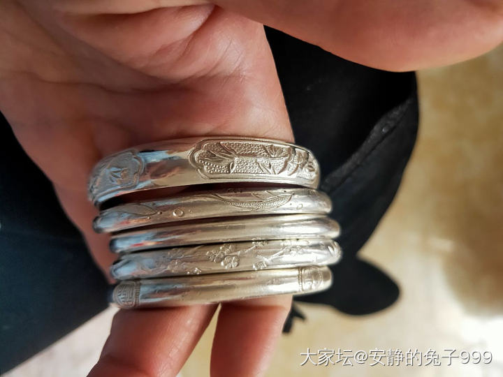 盘点我的银镯_手镯银