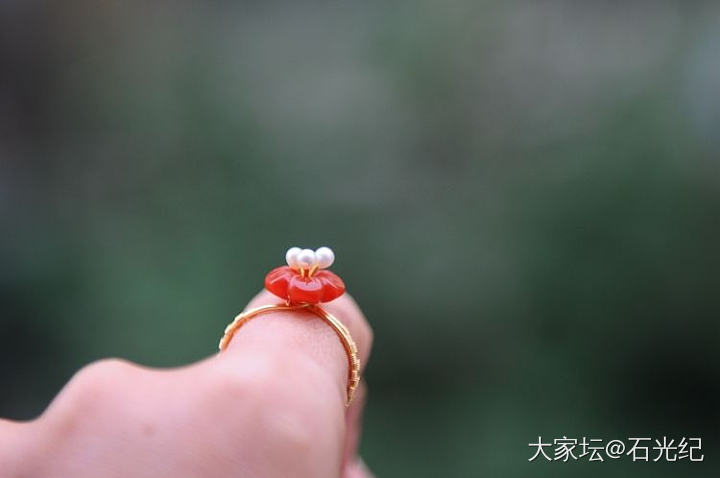 14K包金手工绕线——中古镯_南红