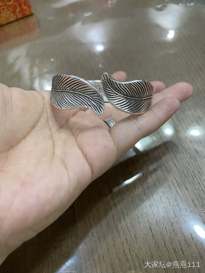 柳叶镯～另一面串子莲花_银