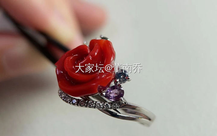 娇艳欲滴的玫瑰_戒指珊瑚
