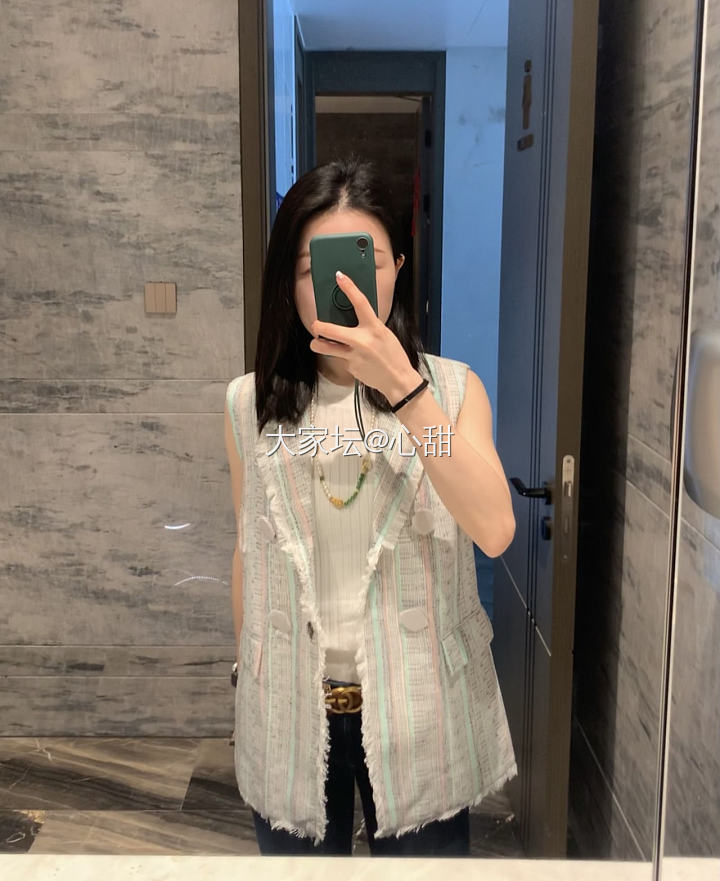 周一好呀😊今天休闲OL风～_搭配珍珠和田玉