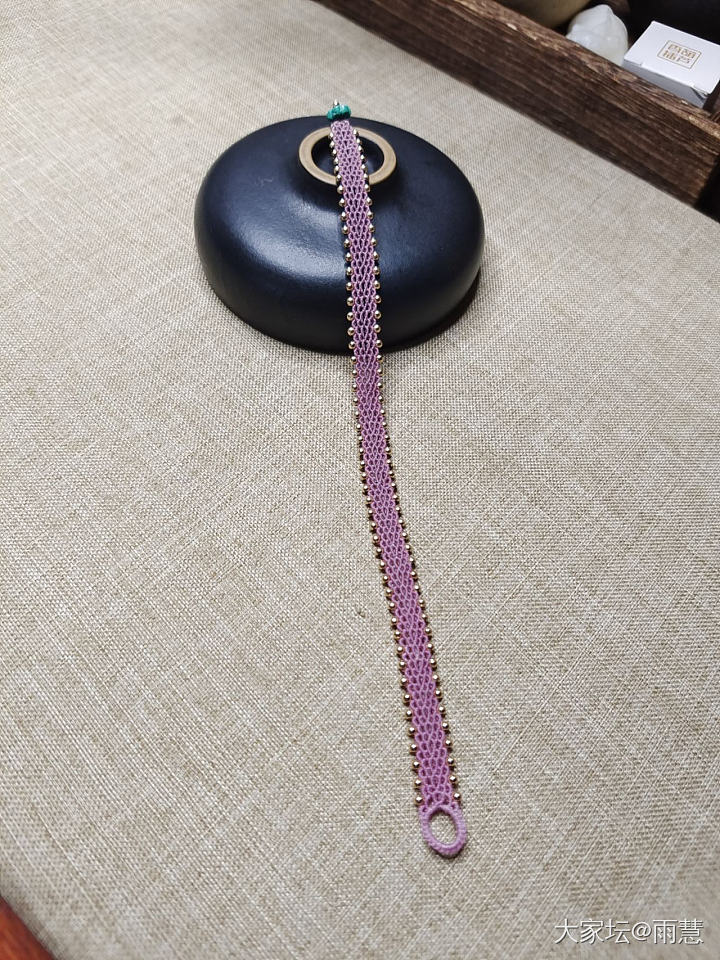 0.2圆蜡804，14k金珠2mm，绿松花扣手绳_编绳
