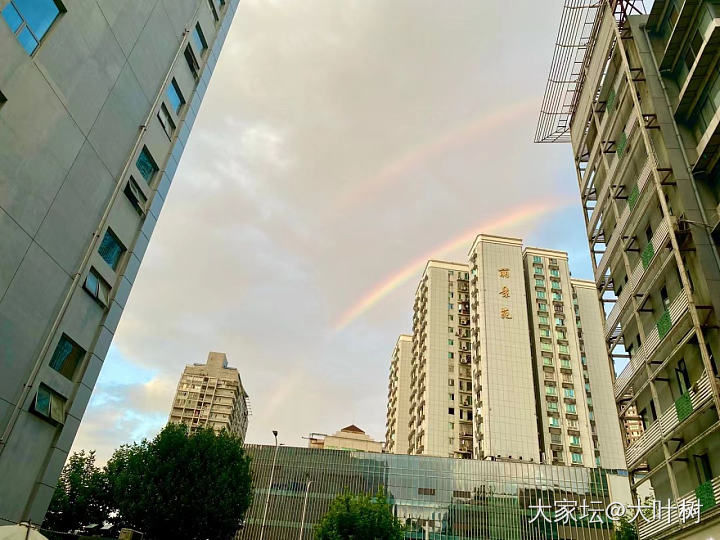 傍晚出现双彩虹🌈_景色