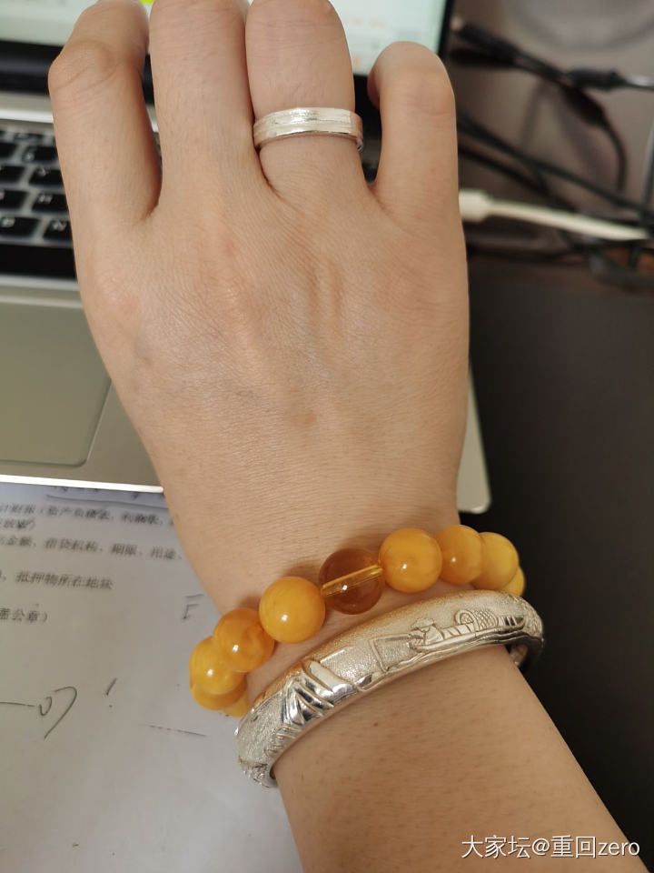 一起来秀今天的右手吧！_琥珀蜜蜡银