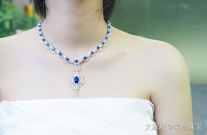 【泰勒彩宝】4.02ct无烧皇家蓝吊坠 项链