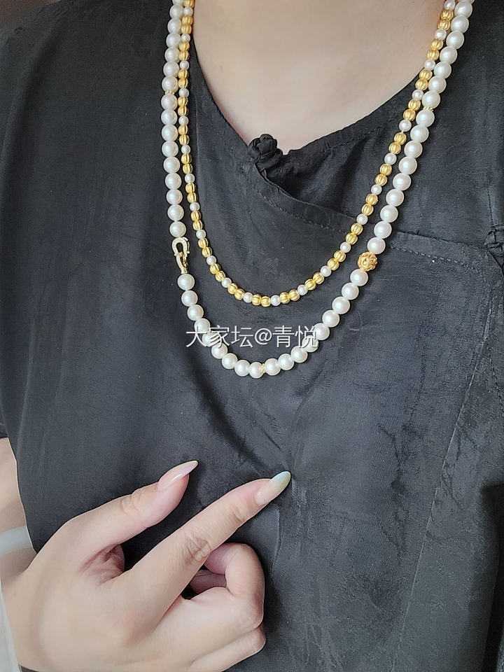 周一好呀😊今天休闲OL风～_搭配珍珠和田玉
