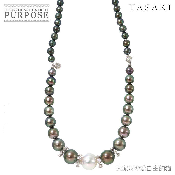 田琦TASAKI的一条珍珠项链_金有机宝石钻石