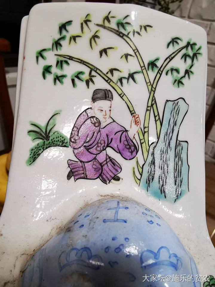 同治年制粉彩”金瓶梅”故事四棱扁瓶一对_收藏陶瓷