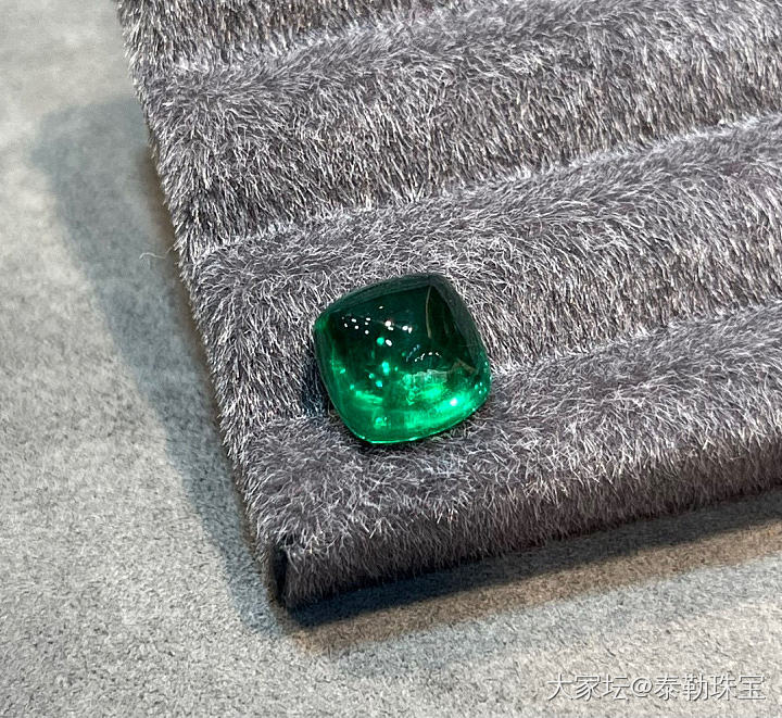 #泰勒彩宝#玻璃体全净糖塔 4.34ct 难得一见的精品哦_祖母绿