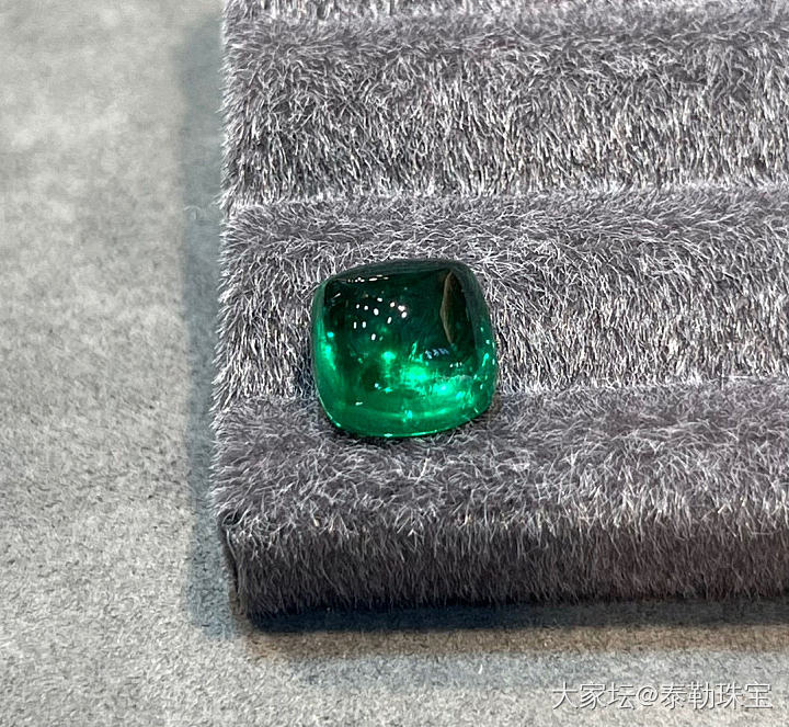 #泰勒彩宝#玻璃体全净糖塔 4.34ct 难得一见的精品哦_祖母绿
