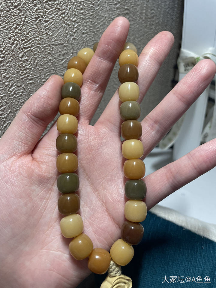 菩提根手持，彩色糖果一样。_菩提子