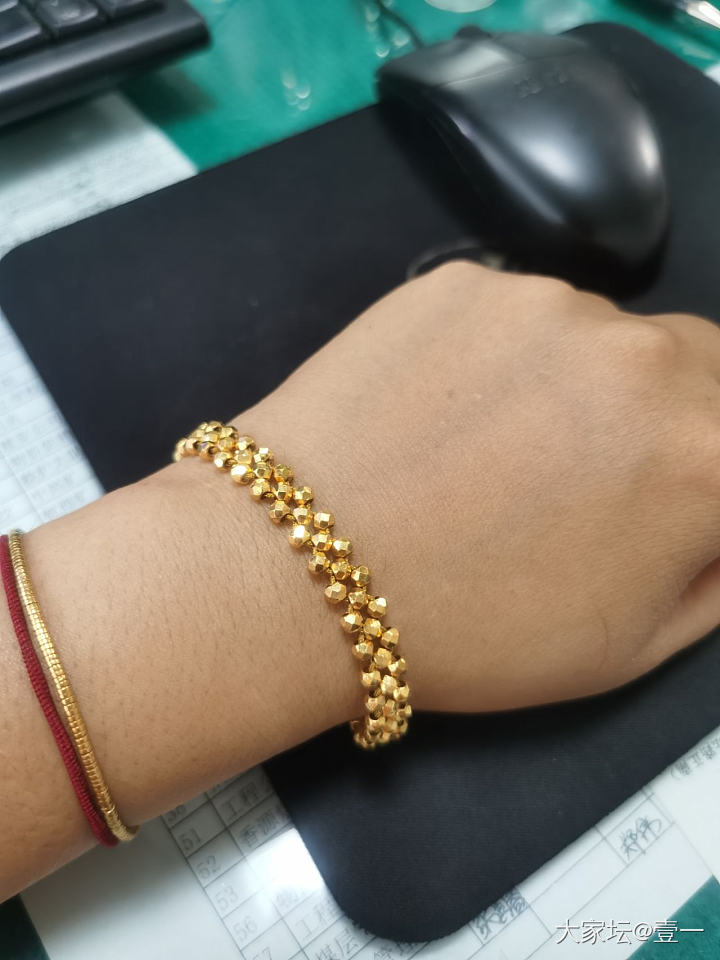 蹦迪珠手链新编_编绳金