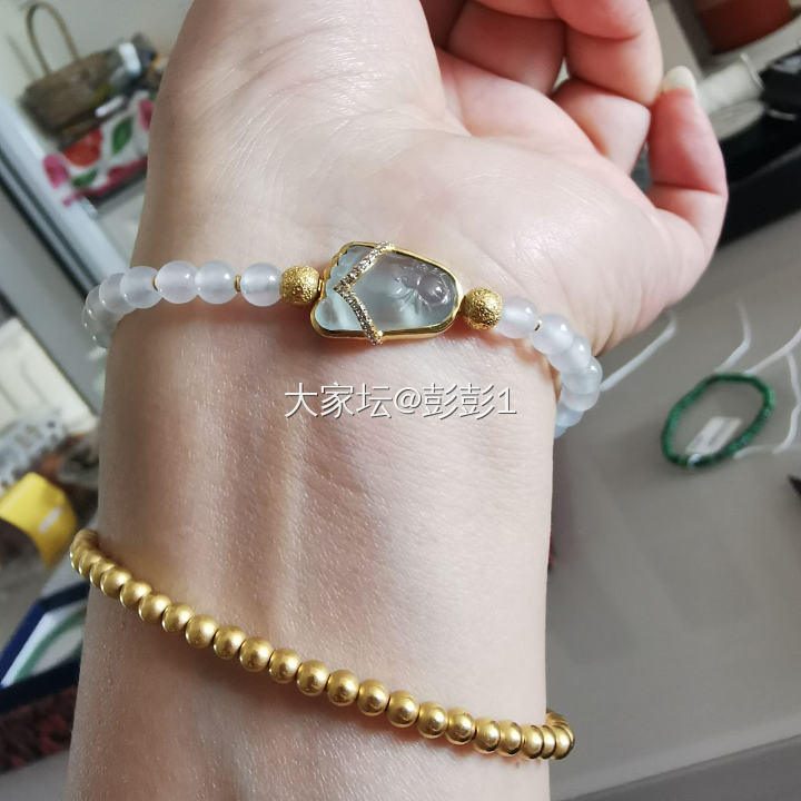 重新把俩条手链改造了一下_手工diy翡翠