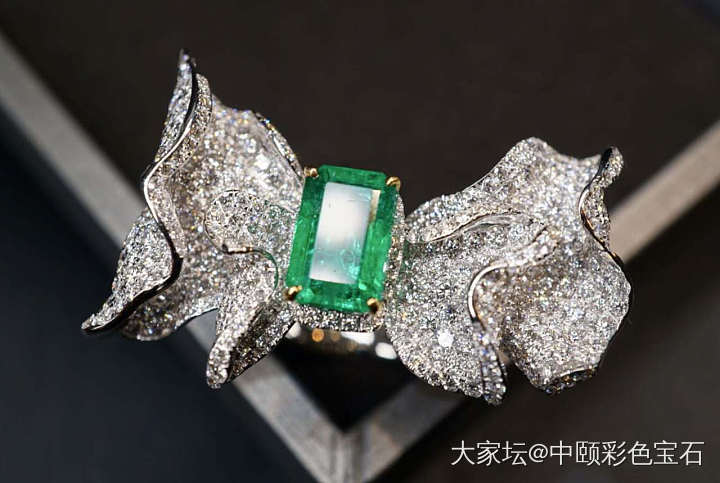 ##中颐天然赞比亚祖母绿戒指##  3.45ct_祖母绿