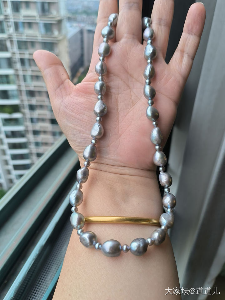 【今日珍珠37】集齐了大小碎银子_珍珠穿搭品味有机宝石