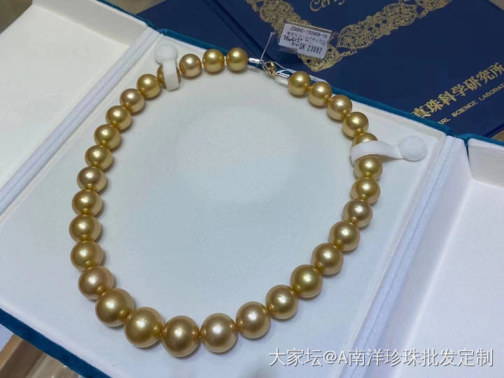 天然南洋金珠项链_珍珠