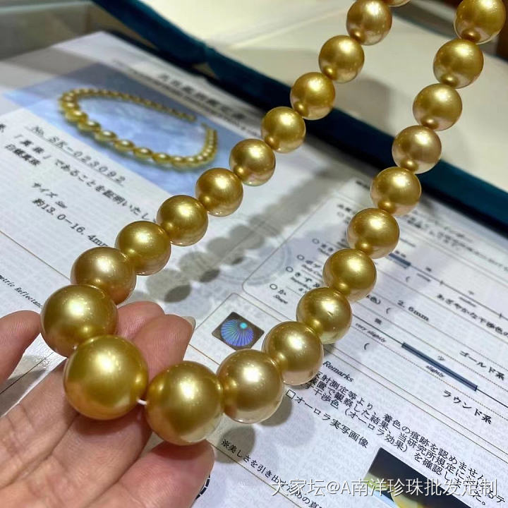 天然南洋金珠项链_珍珠