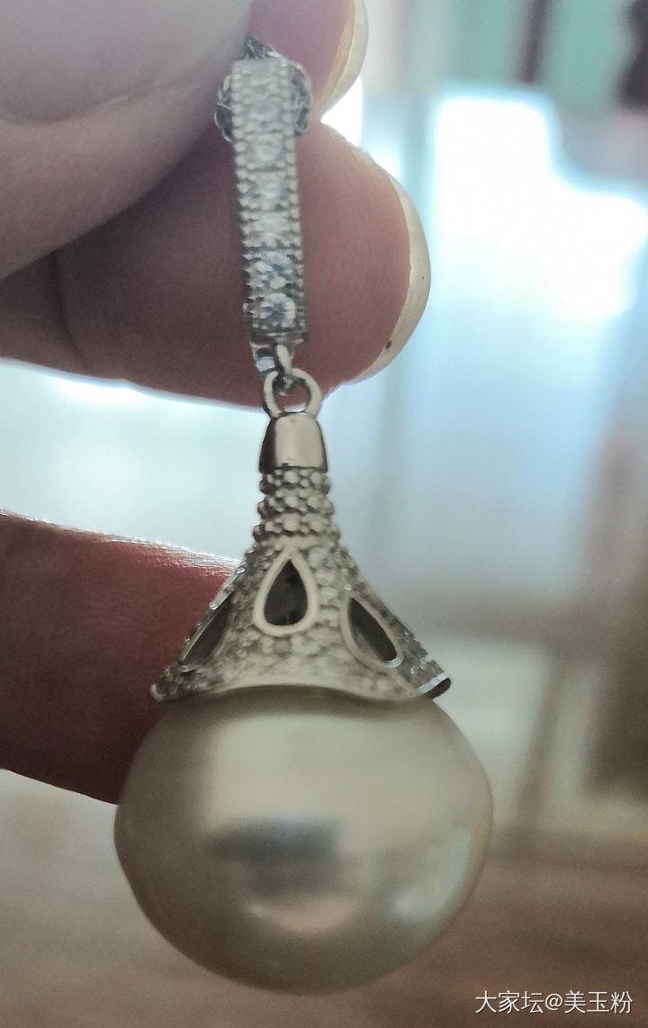 难得拍了珍珠照片是不糊的，必须水一贴_珍珠有机宝石首饰