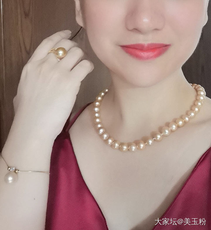 今天戴这一套_珍珠有机宝石首饰
