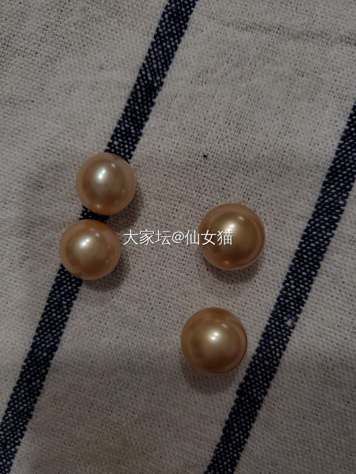 第一次买金珠，买了两对价格差10倍的裸珠_海水珍珠有机宝石