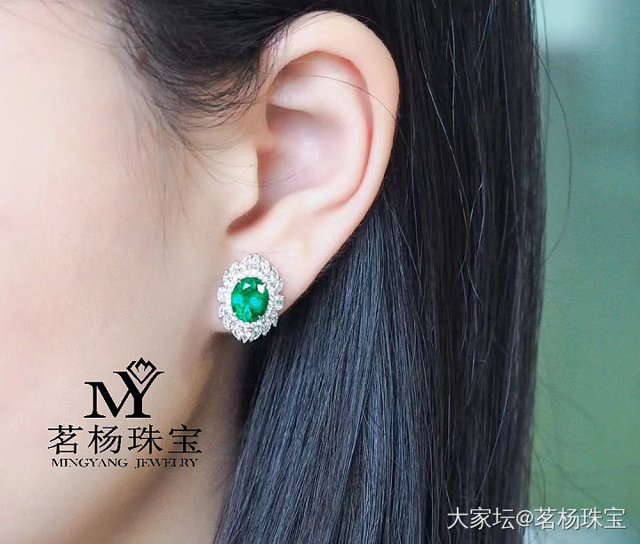 简约百搭祖母绿耳饰～_祖母绿