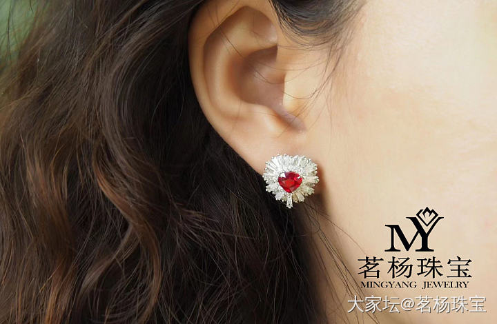 爱心💗红宝石耳饰～_红宝石