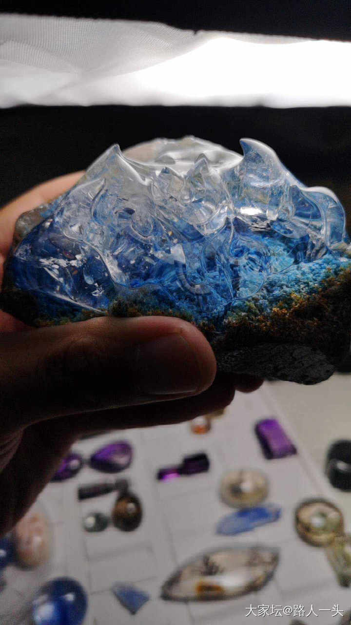 一种比较少见的蓝色系水晶包体~~_水晶