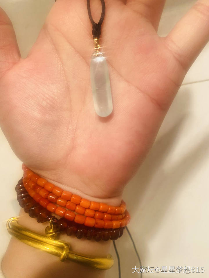最近喜欢搭配毛衣链！钻石扣头加淡绿翡翠！_毛衣链翡翠