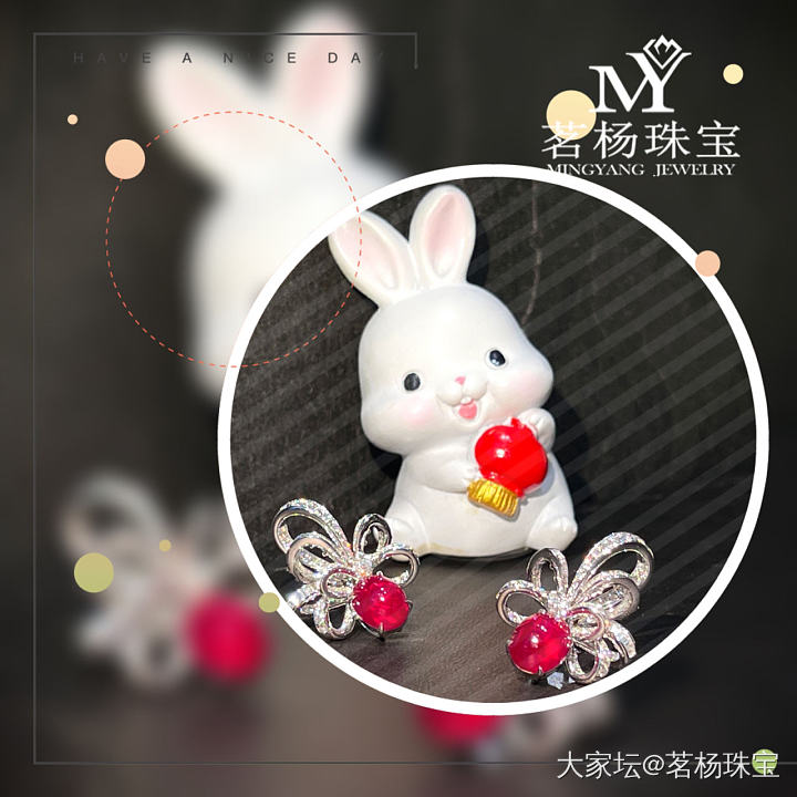新年珠宝💎红宝石耳钉～_红宝石