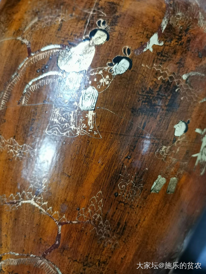 康熙年朱漆描金人物故事对罐_收藏