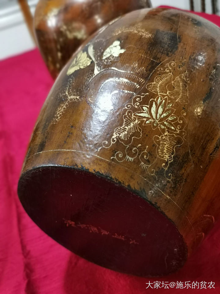 康熙年朱漆描金人物故事对罐_收藏