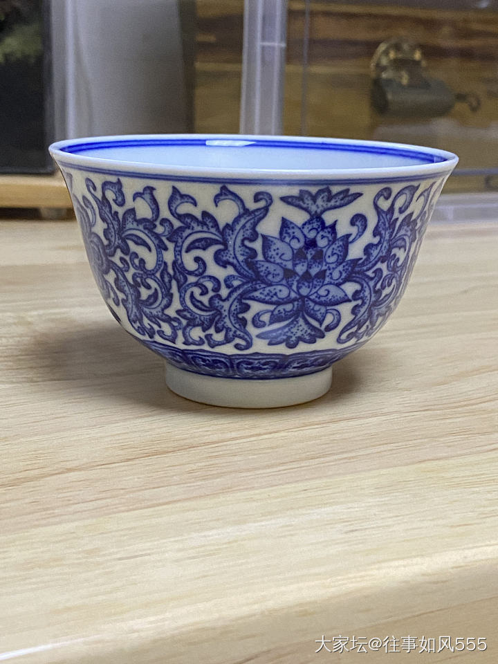 刚入手款青花缠枝连观合主人杯_陶瓷