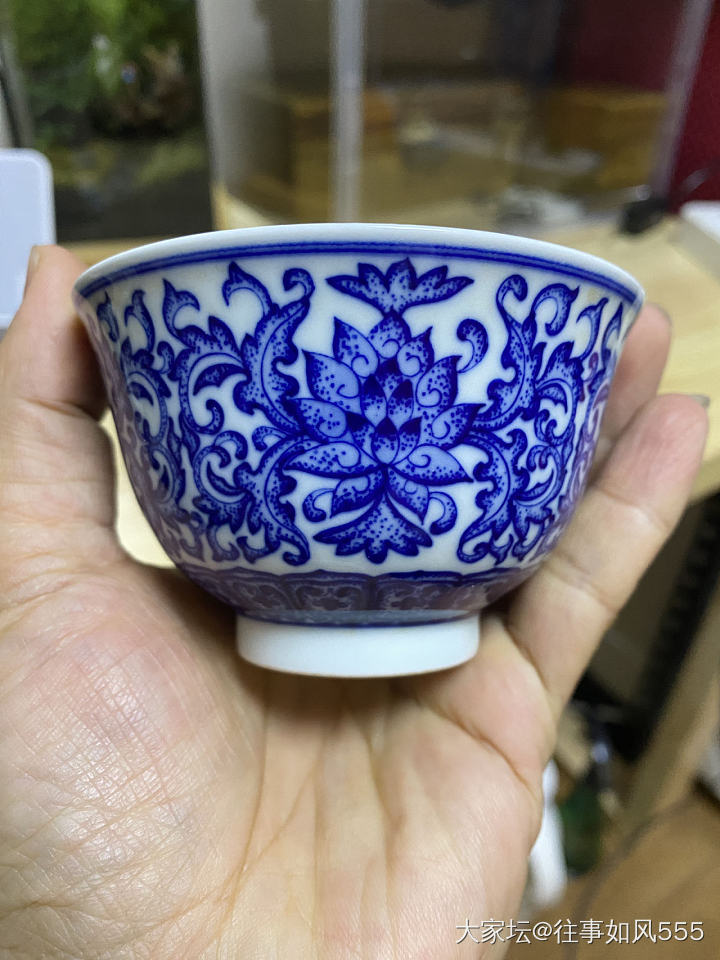 刚入手款青花缠枝连观合主人杯_陶瓷