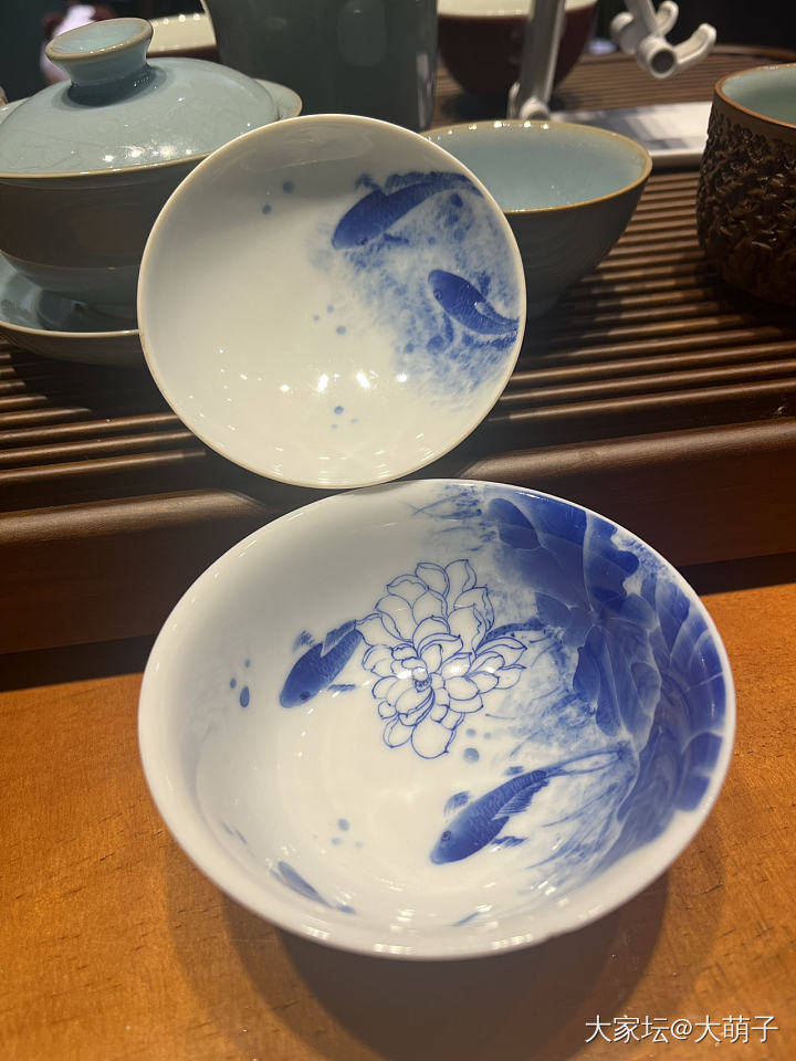 刚入手款青花缠枝连观合主人杯_陶瓷