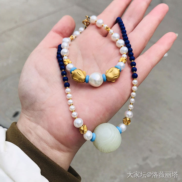 听说青金石和黄金很配_手工diy