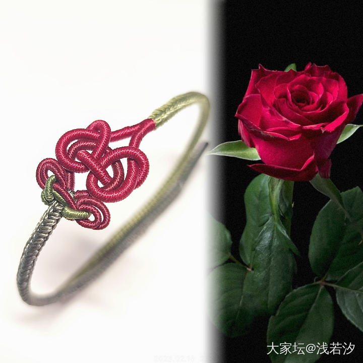 红玫瑰·新手编绳第三天_手饰编绳