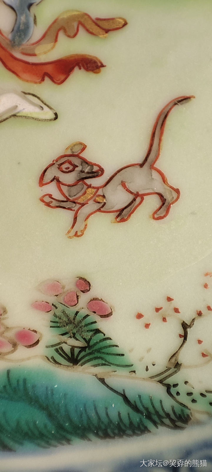 乾隆细路青花粉彩人物盘_陶瓷