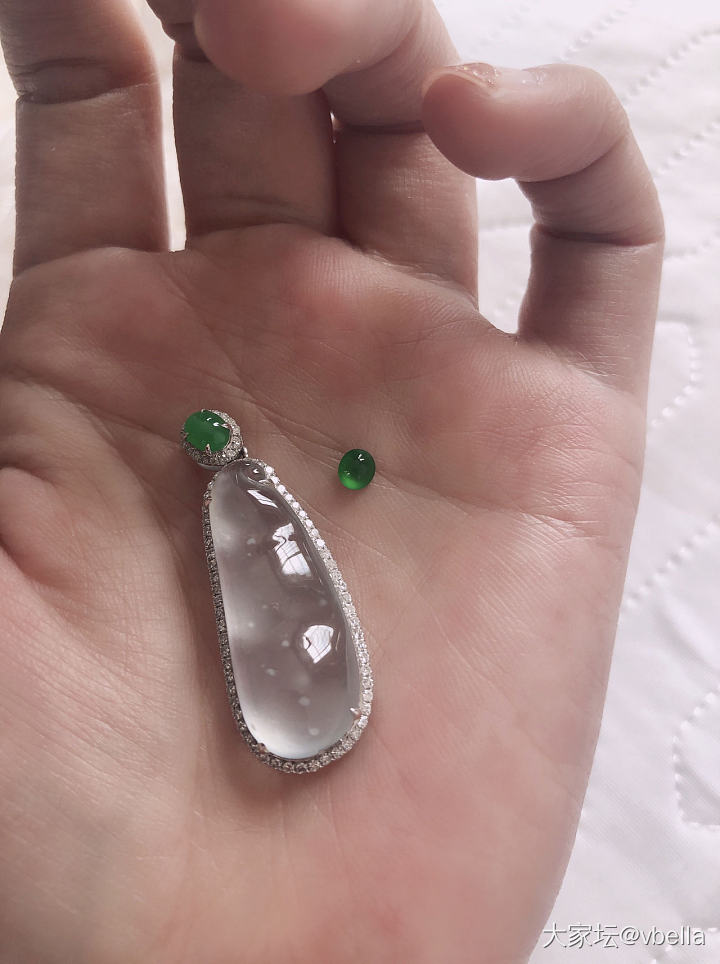 今天镶嵌回来的小件，好喜欢这个戒指_镶嵌翡翠