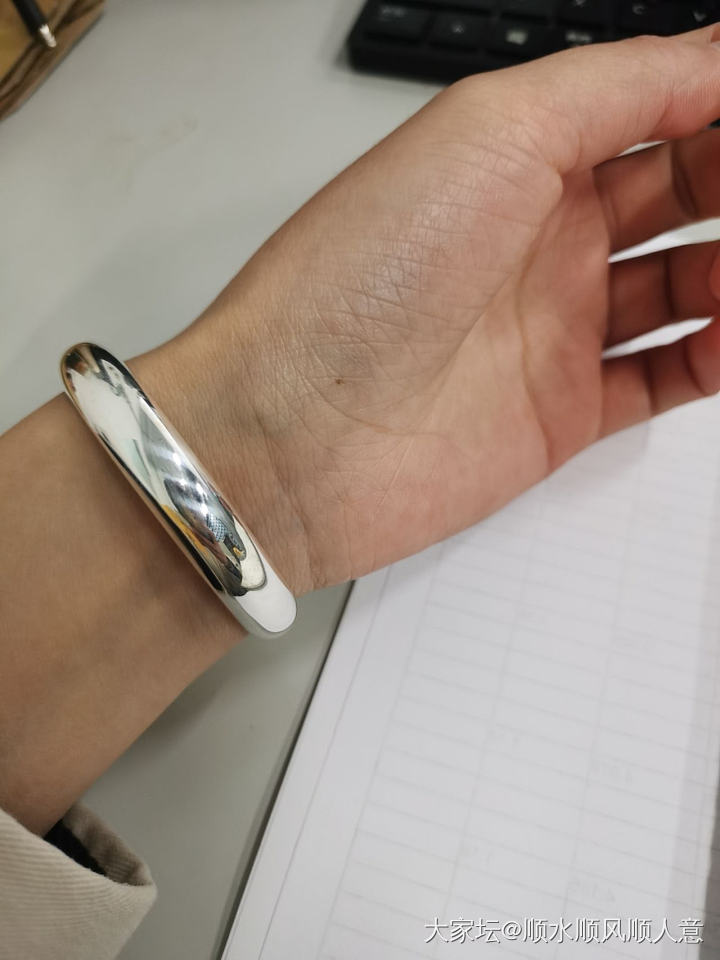 寸子昌素泥_匠人手镯银