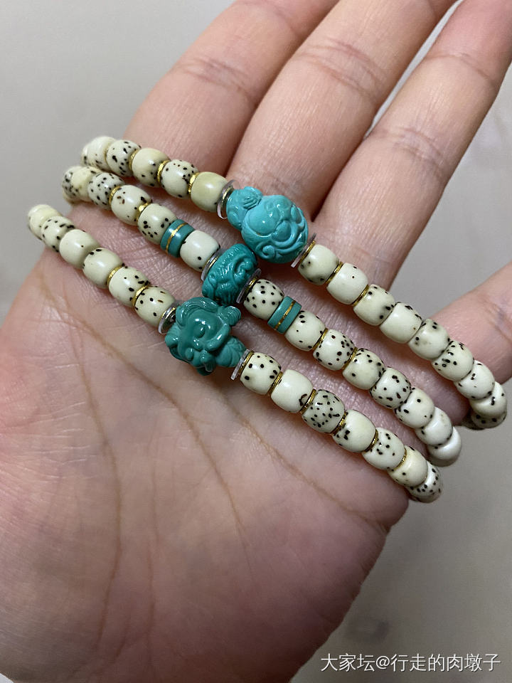 穿了个串星月石玉108_松石金菩提子