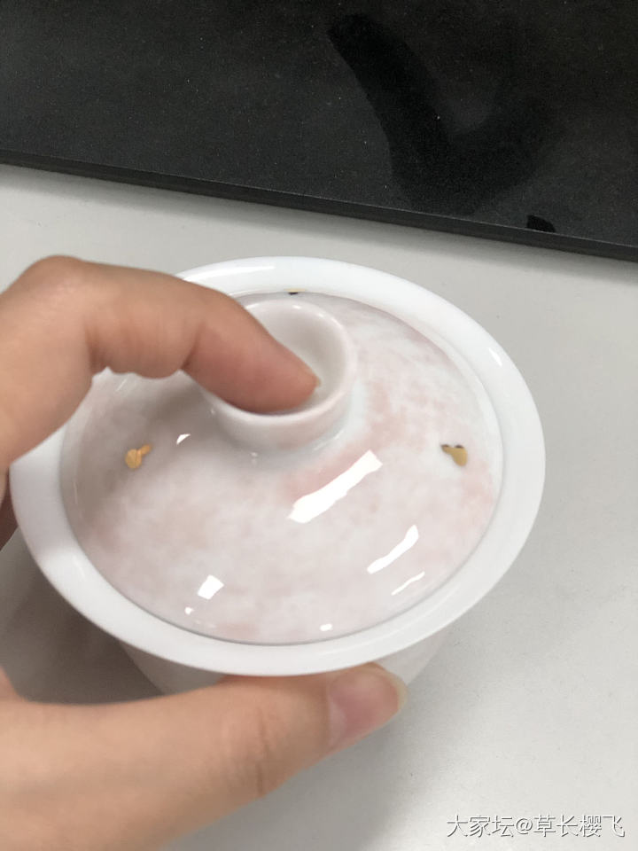 粉色盖碗～_陶瓷