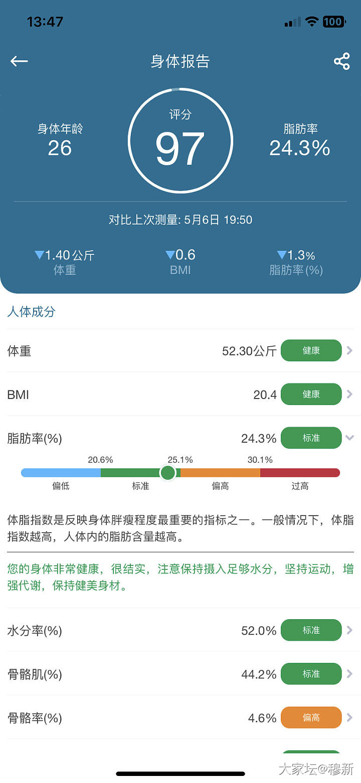 从60kg开始减肥，3月1日正式起步，今天第一次体脂率降到标准线嘻嘻嘻_减肥