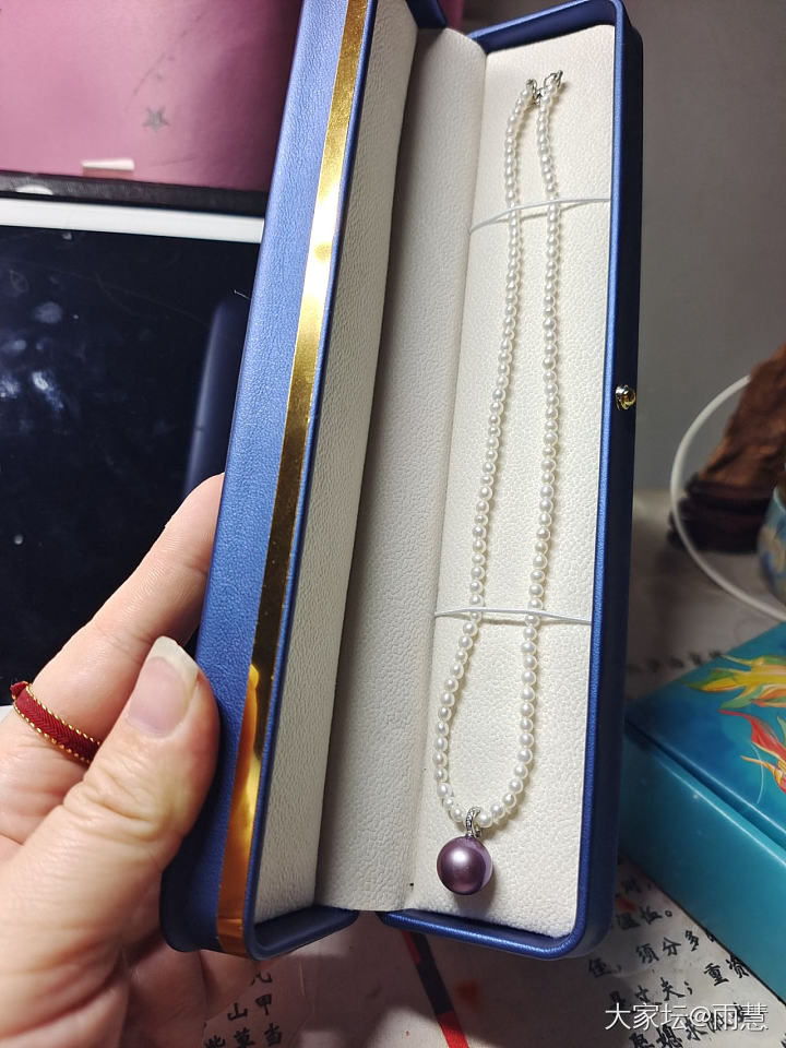 妖艳紫珍珠+3mm近圆ak珍珠项链_有机宝石