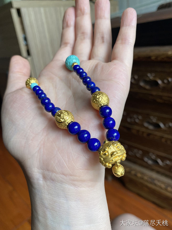 失宠的金珠子+用不上的青金石居然凑得挺好看_串珠青金石金