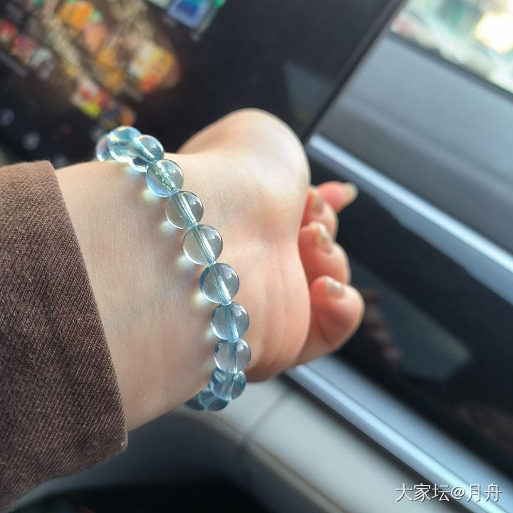 展示一下心爱的海蓝宝_珠串海蓝宝