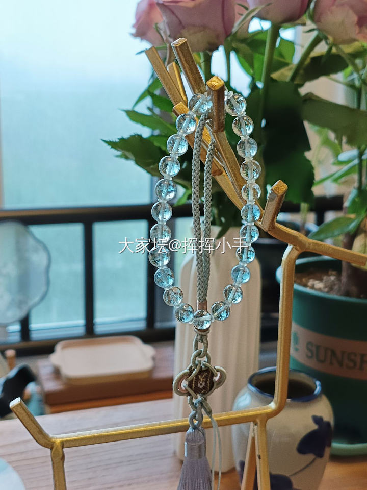 展示一下心爱的海蓝宝_珠串海蓝宝