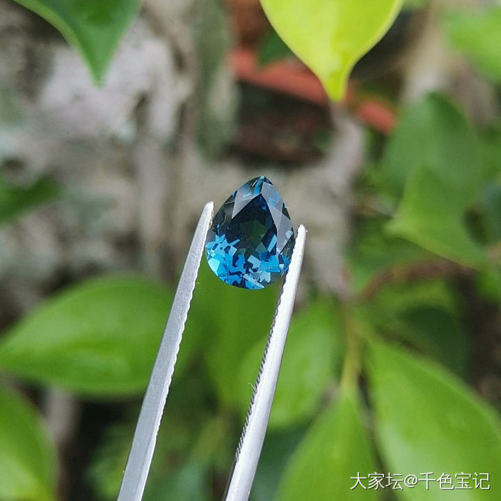 天然伦敦蓝 配对耳环 戒指 三角形 水滴形_彩色宝石